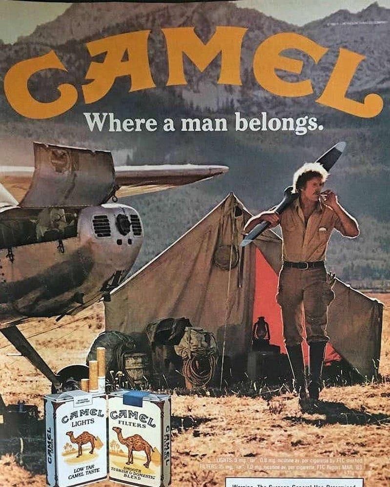 Second variant of Camel with tagline 'Where a man belongs'.