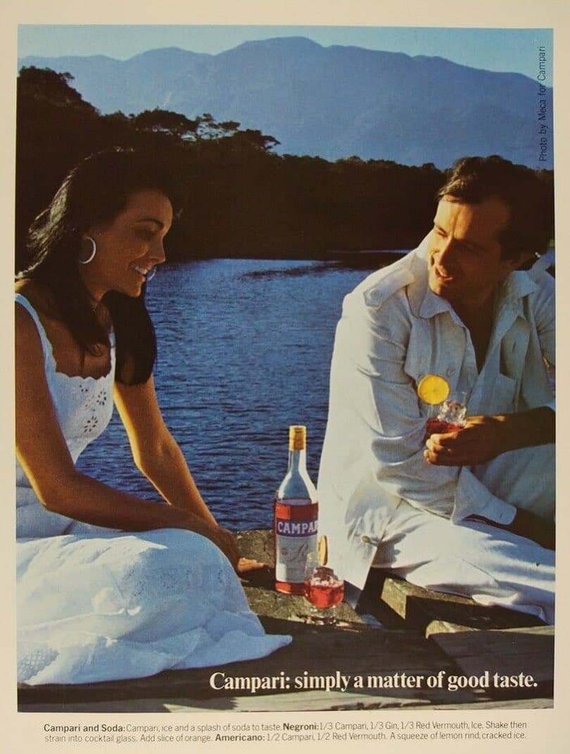 Campari ad with claim 'simply a matter of good taste'.
