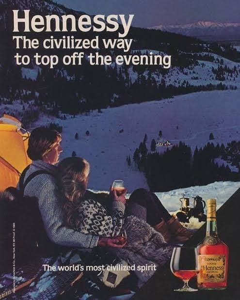 Hennessy ad with an end-of-evening claim.