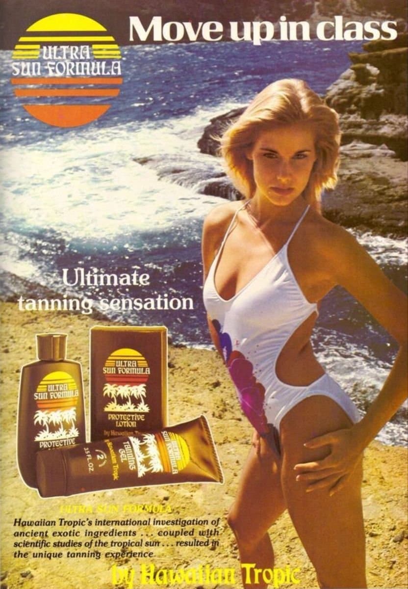 Vintage sunscreen and beach ad.